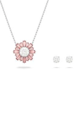 Γυναικεία Σετ Κολιέ και σκουλαρίκια Swarovski σκούρο μωβ